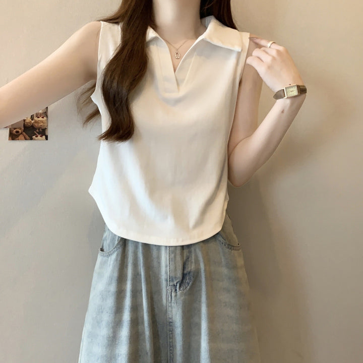 Femme Stilfuldt Ærmeløst Polo Top Stilla