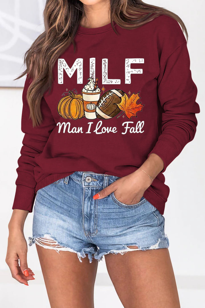 Kvinder sweatshirts med efterårselement motiv og inspirerende tekst Stilla