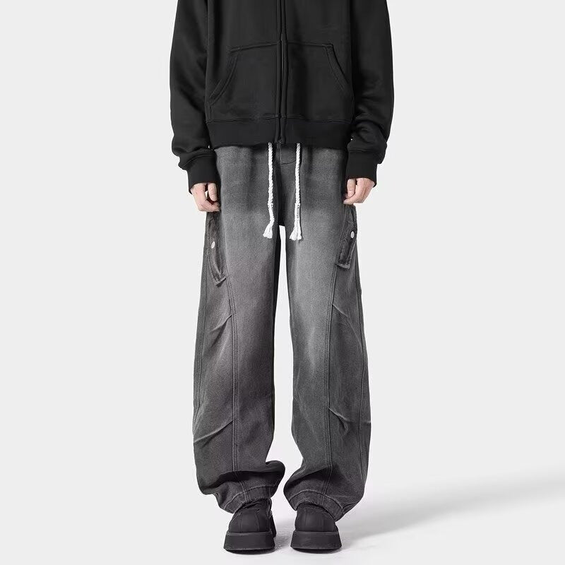 Herrer brede Cargo-jeans med funktionelle lommer og moderne design Stilla