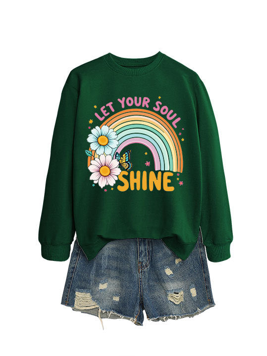 Kvinders sweatshirt med farverig gradient og blomster grafisk design Stilla