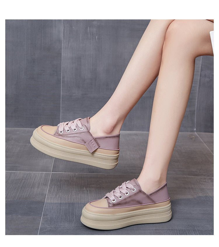 Dame Komfortable Plattform Sneakers med åndbart overmateriale og moderne design Stilla