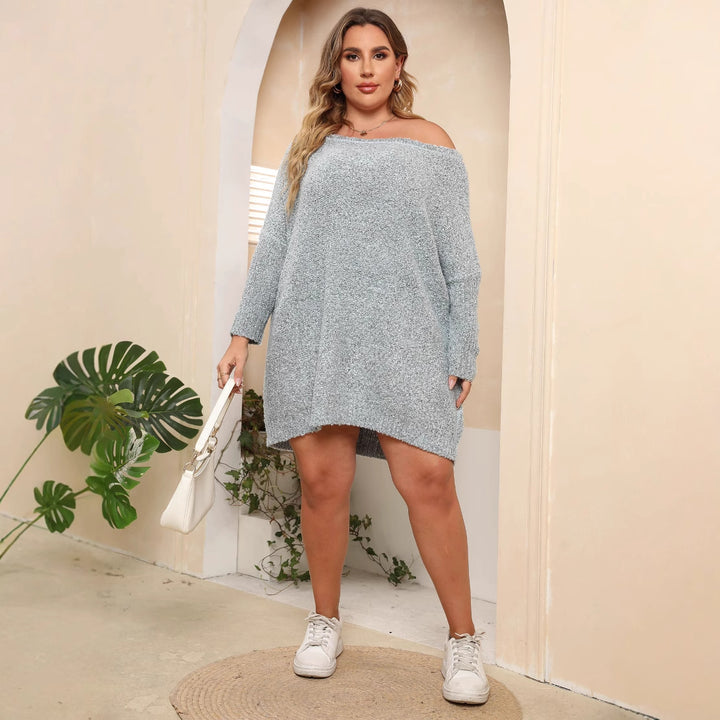 Dame hyggelig oversize sweater med skulderudskæring Stilla