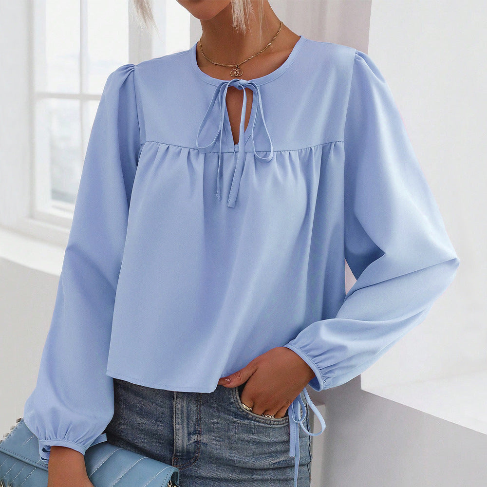 Kvinders blouse med dekorativt bånd og afslappet pasform Stilla