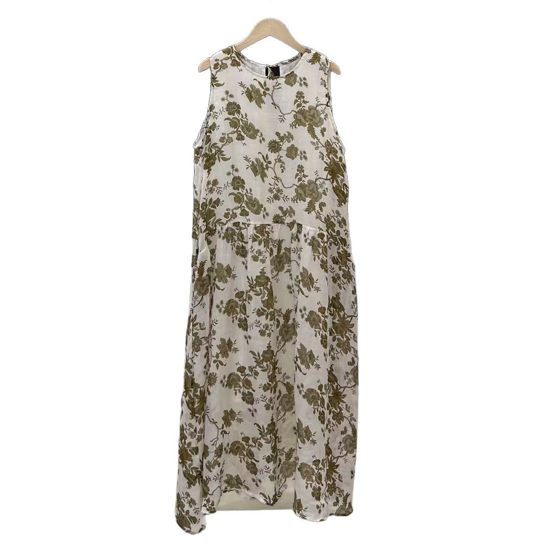 Femme Floral Midi Kjole med stufteret Nederdel Stilla