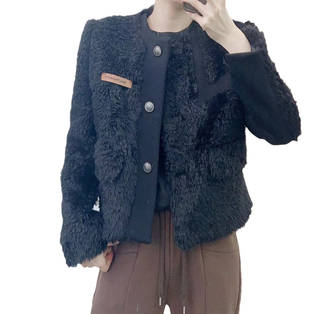 Dame Chic foret jakke med knap og blødt materiale Stilla