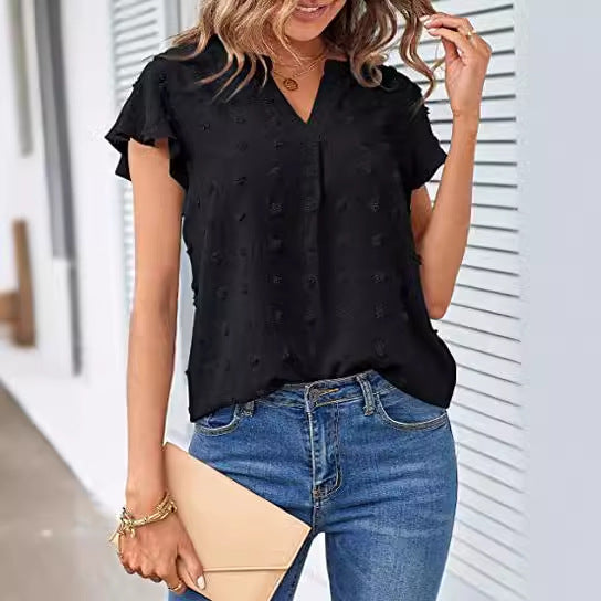 Damebluse med flæser Stilla