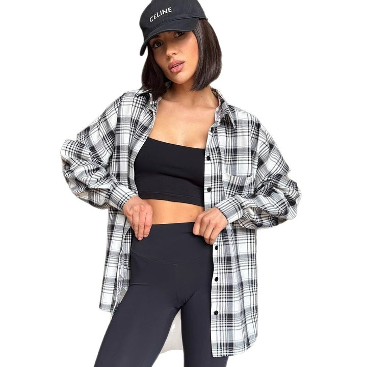 Dame Casual ternet skjorte med oversized snit Stilla