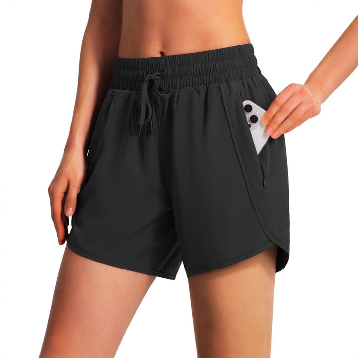 Dame åndbare sportshorts med fleksibel linning og lynlåslommer Stilla