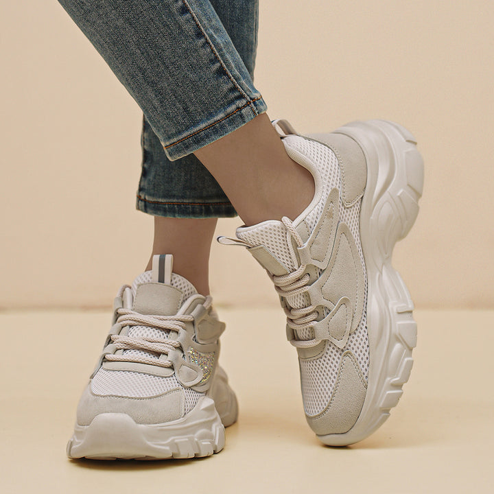 Dame Trendy Chunky Sneakers med glitrende accenter Stilla