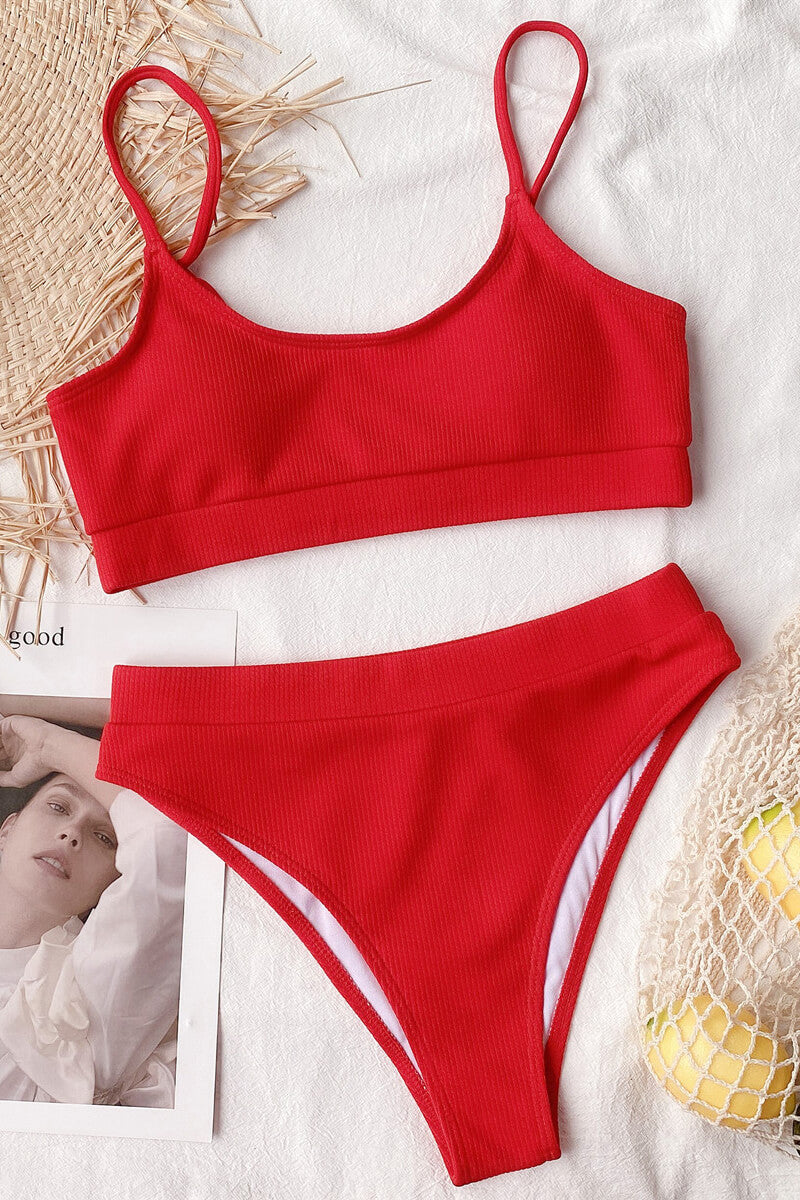 Stilla | Stribet Bikini Top Og Bikini Bund Med Struktureret Bund