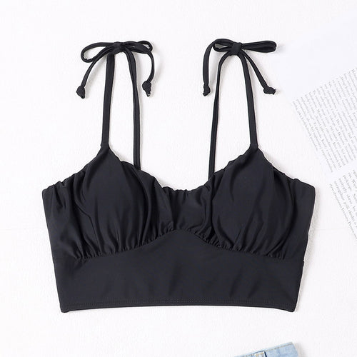 Dame Sport-Bikinioberteil med justerbare stropper og rynket design Skovae