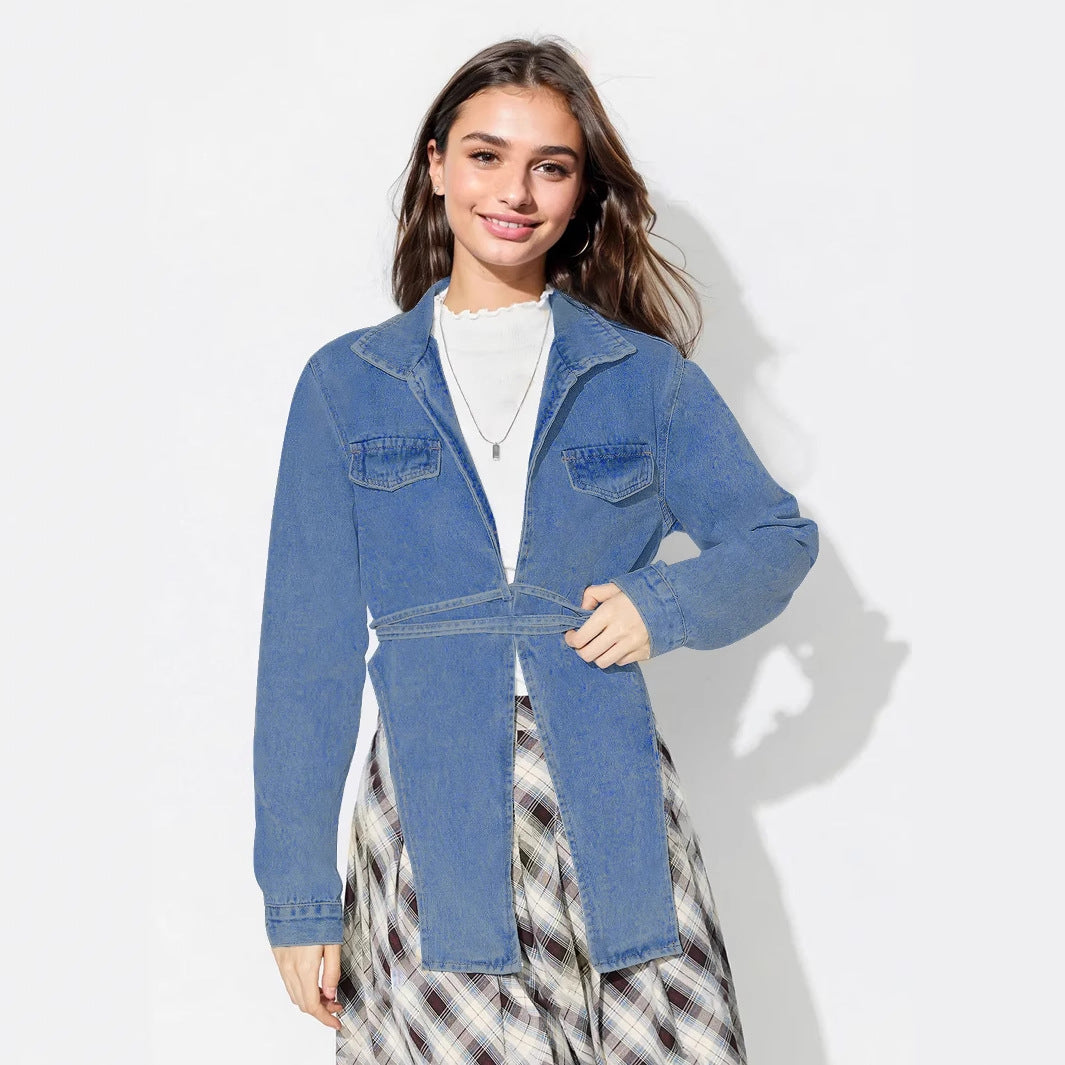 Kvinders jeansjakke i moderne oversized stil med en cropped pasform og praktiske lommer Stilla