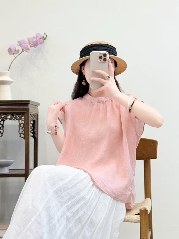 Femme Relaxed Fit Luftige Linnedbluse Stilla