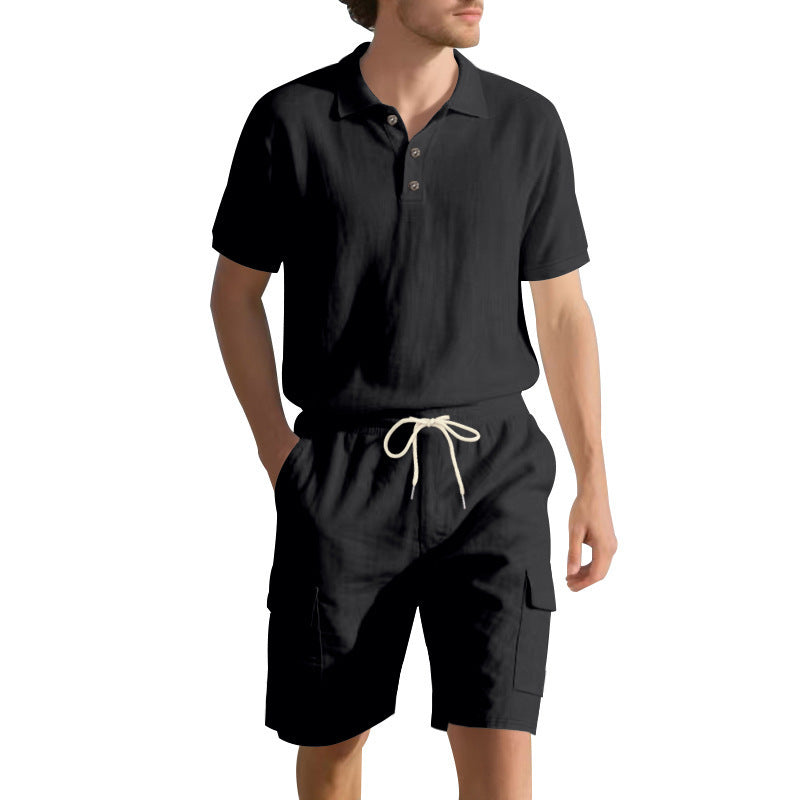 Herrer stilfuld polo skjorte med komfortable cargo shorts Stilla