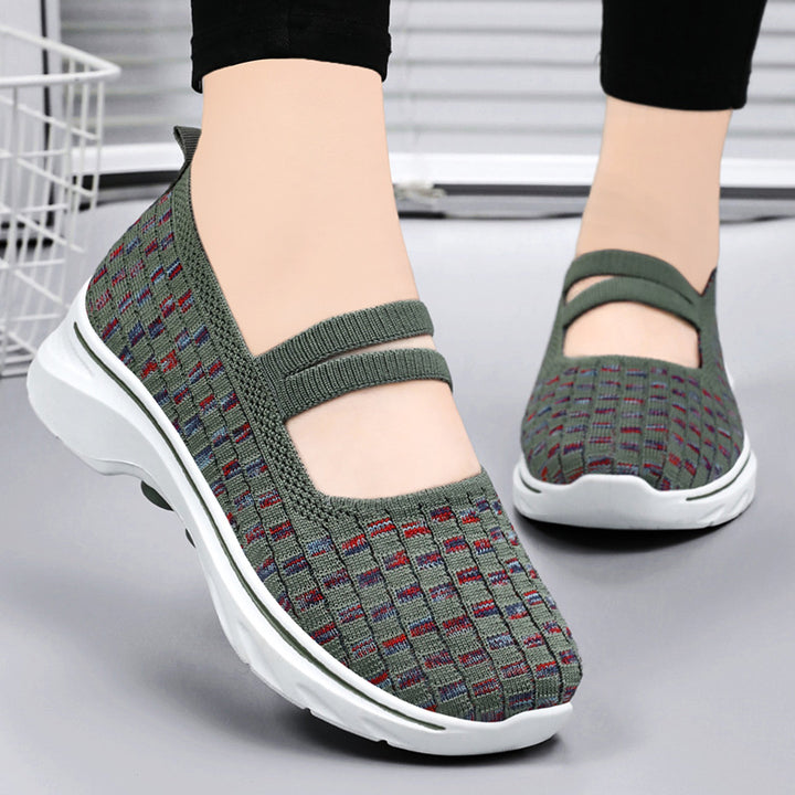 Dame Behagelige Slip-On Sportsko med elastiske stropper og åndbart overmateriale Stilla