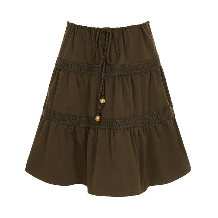 Dame luftig Jumpskirt med elastisk talje og rynker Skovae
