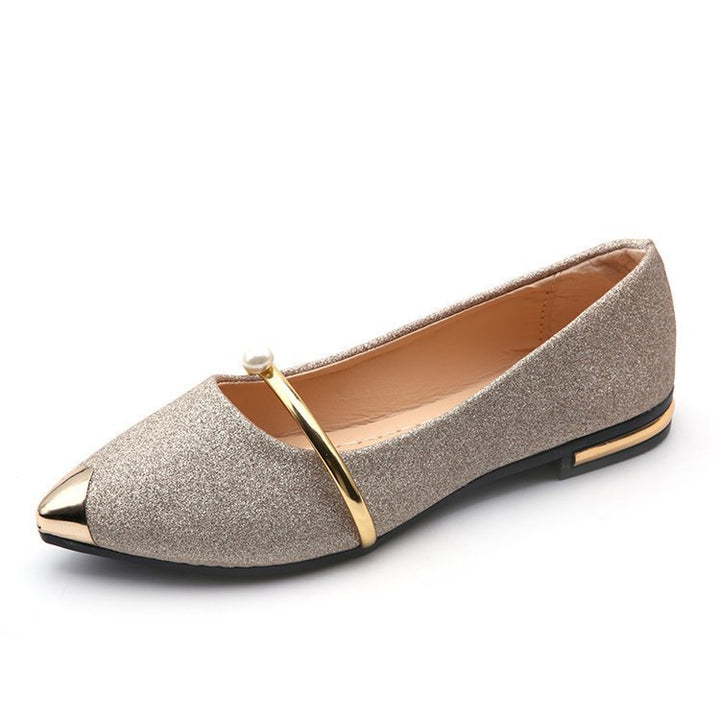 Dame Glamourøse Ballerinas med Metallic-elementer Stilla