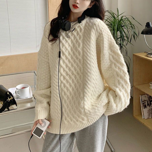 Kvindernes grovstrikkede sweater med unik struktur Stilla