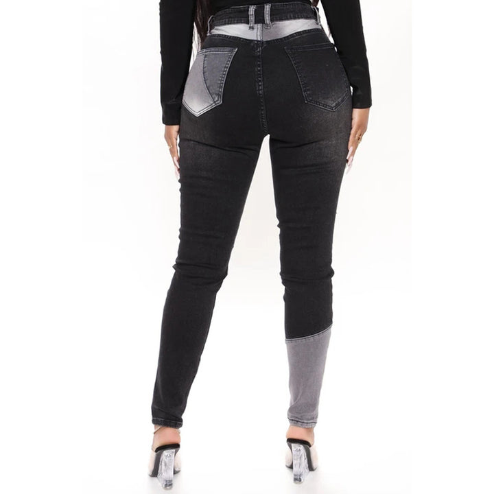 Dame Figurtilpassede Jeans med moderne Patchwork-design Stilla