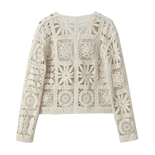 Femme Hæklet Cardigan med Blomstermønstre Stilla