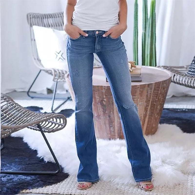 Dame Flared Jeans med vintage-inspireret design og høj talje Stilla