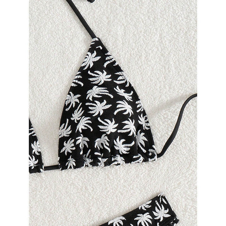 Dame trekant-bikini med blomsterdesign og justerbare stropper Stilla
