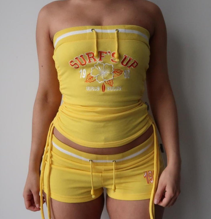 Damen Bandeau-Badeanzug mit Shorts Skovae
