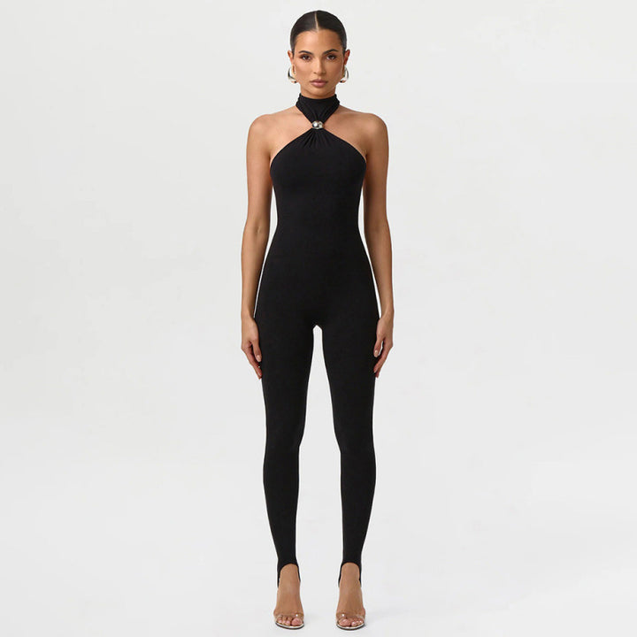 Damen Sportlicher Einteiler mit elegantem Kragen und dezenten Cut-Outs Skovae