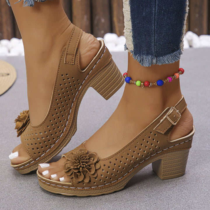 Dames Slingback-sandaler med florale accenter Stilla