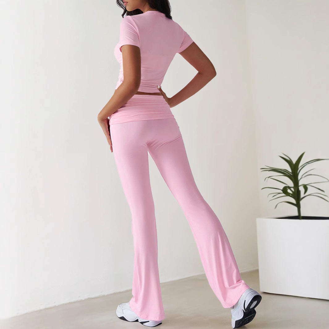 Kvinders sporty sæt med tætsiddende top og flagrende leggings Stilla