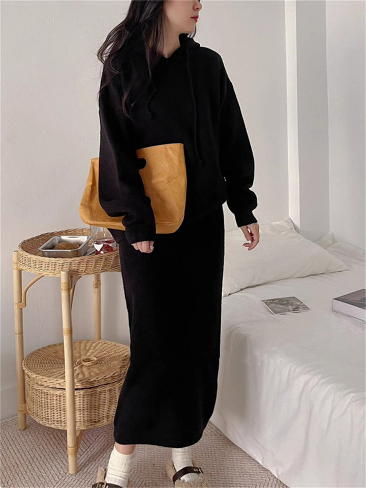 Kvindernes hoodie kjole med elegant snit og praktiske lommer Stilla