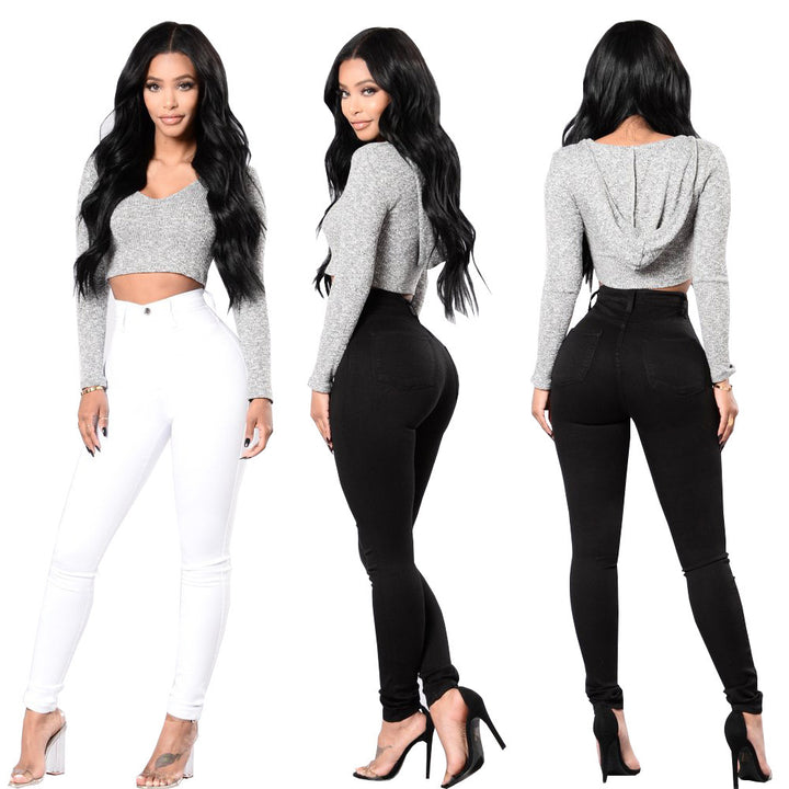Dame Højtskårne Skinny Jeans med figursyet snit og elegant design Stilla