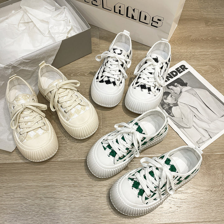 Dame Mode Plateau-Sneakers i klassisk ternet mønster Stilla