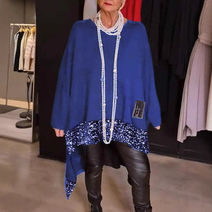 Dame Oversized Pullover med glimmerdetaljer Stilla