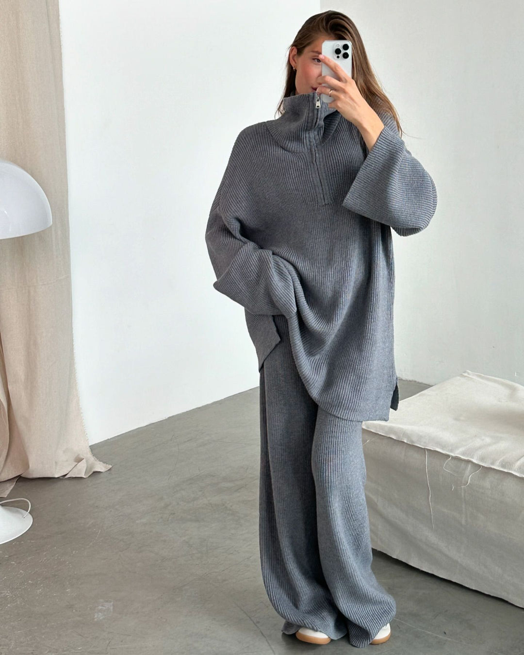 Kvinders chunky striktrøje og bukser sæt Stilla