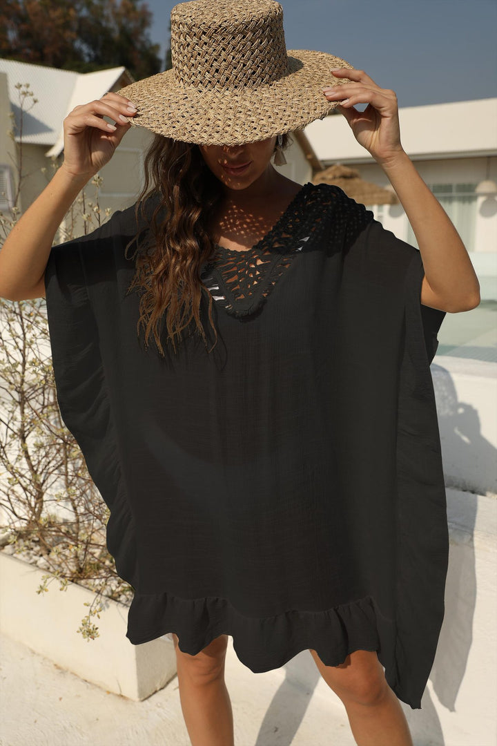 Femme Hækle-Detalje Strand-Tunika Stilla