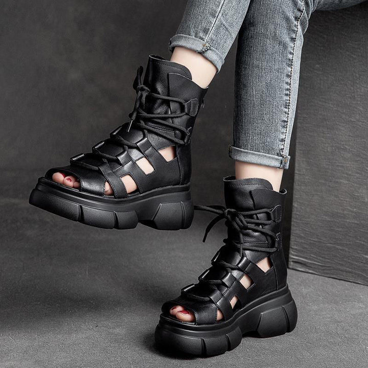 Dame trendy Chunky Sandaler med åbne tæer og sporty snøredesign Stilla