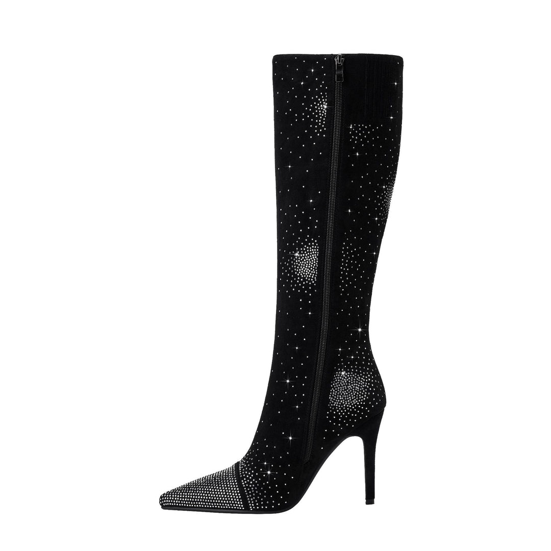 Femme High-Stiletto Krystal-Belagte Over-the-Knee Støvler Stilla