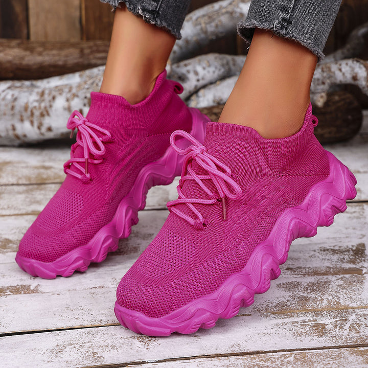 Dame Sneakers med elastisk strikdesign og skridsikker sål Stilla
