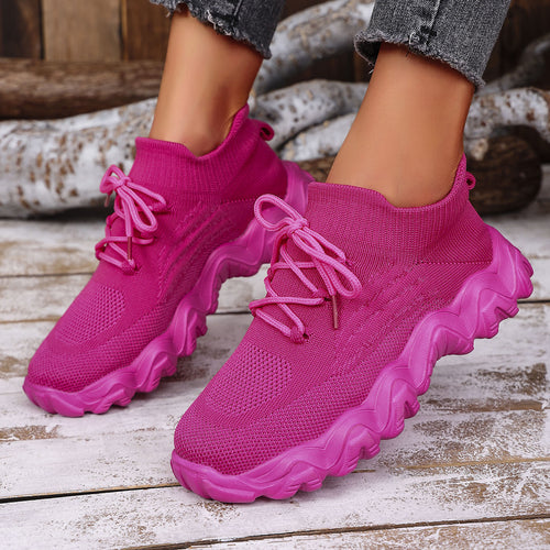 Dame Sneakers med elastisk strikdesign og skridsikker sål Stilla