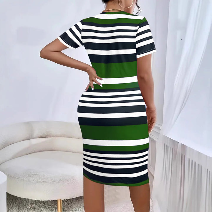Stripet Bodycon-midi-kjole til kvinder Stilla