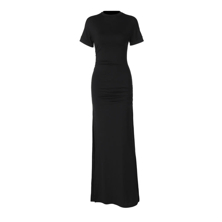 Dame Maxi-kjole med elegant flæse-design og figursyet silhuet Stilla