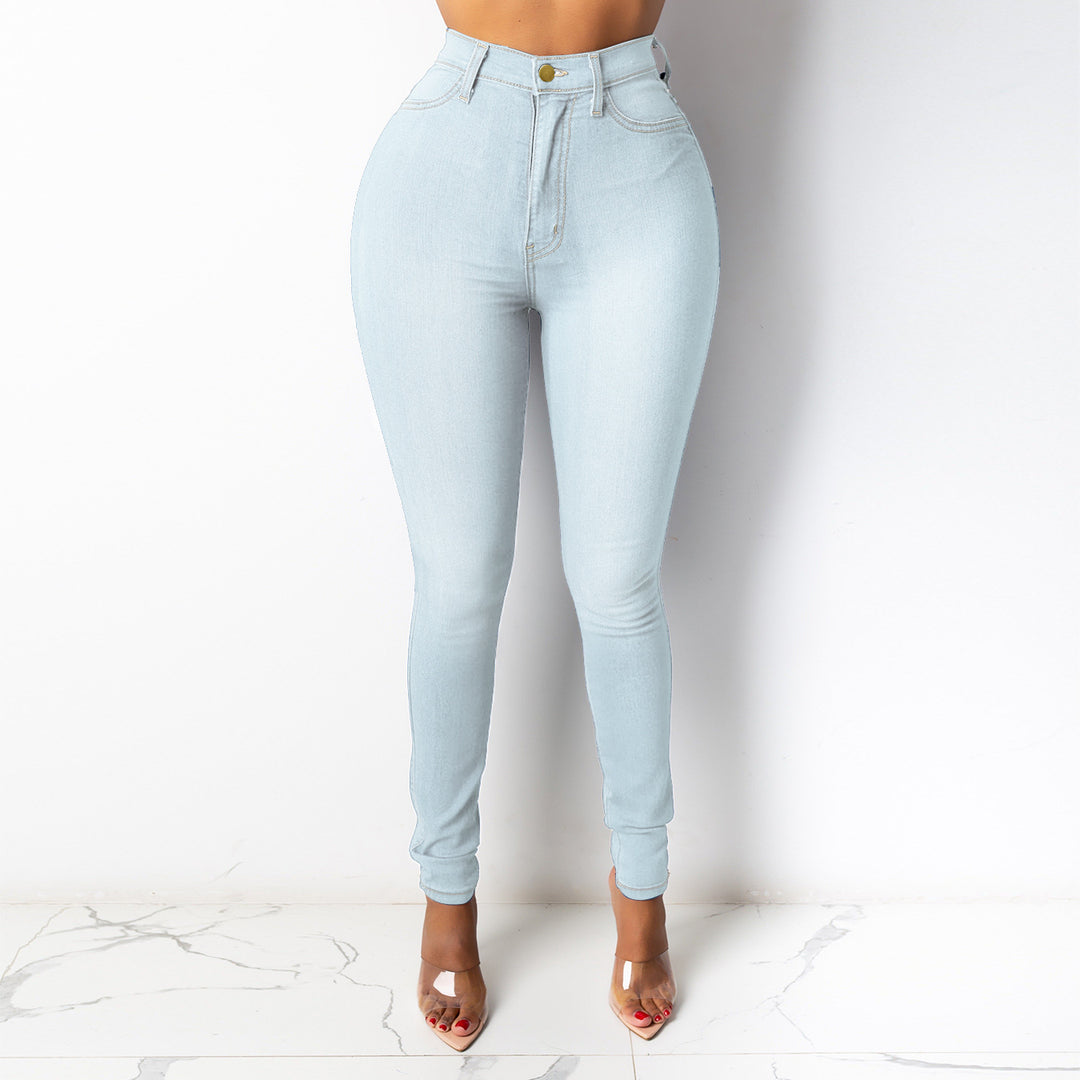 Dame High-Waist Skinny Jeans med figurformende design Stilla