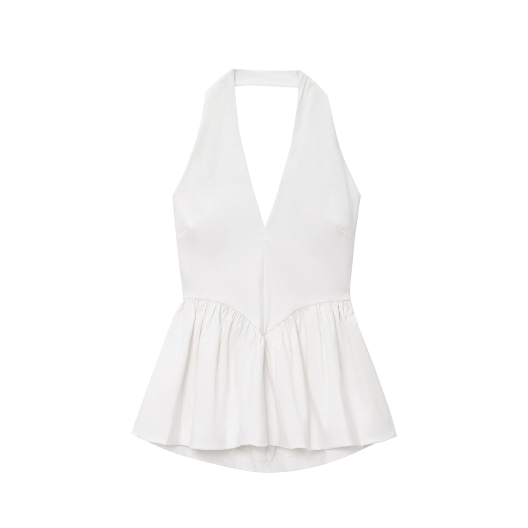 Femme Peplum Halter Top Stilla