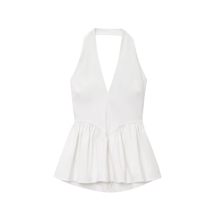 Femme Peplum Halter Top Stilla