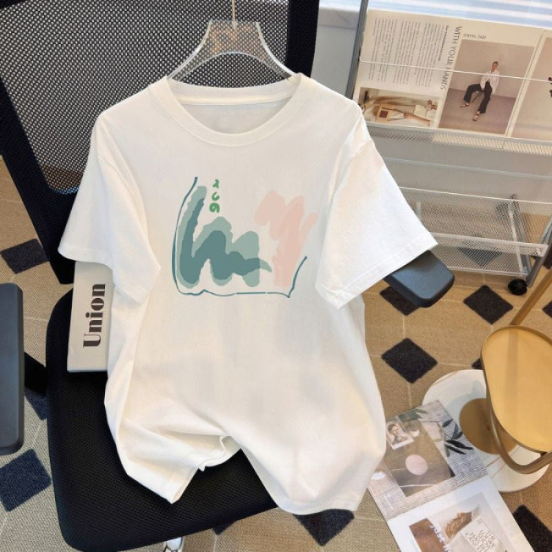 Dame T-shirt med moderne grafikprint og afslappet snit Stilla