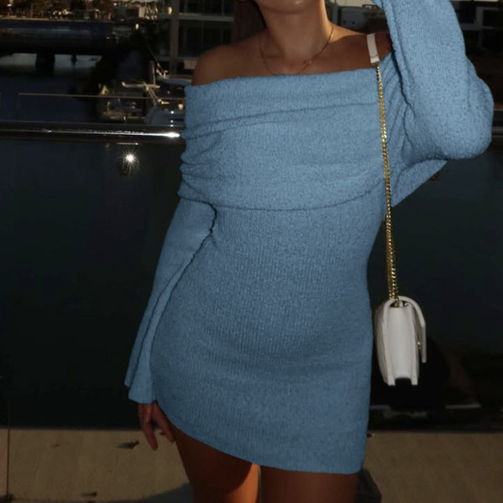 Dame Off-Shoulder Minikjole med elegant rynkeeffekt Skovae