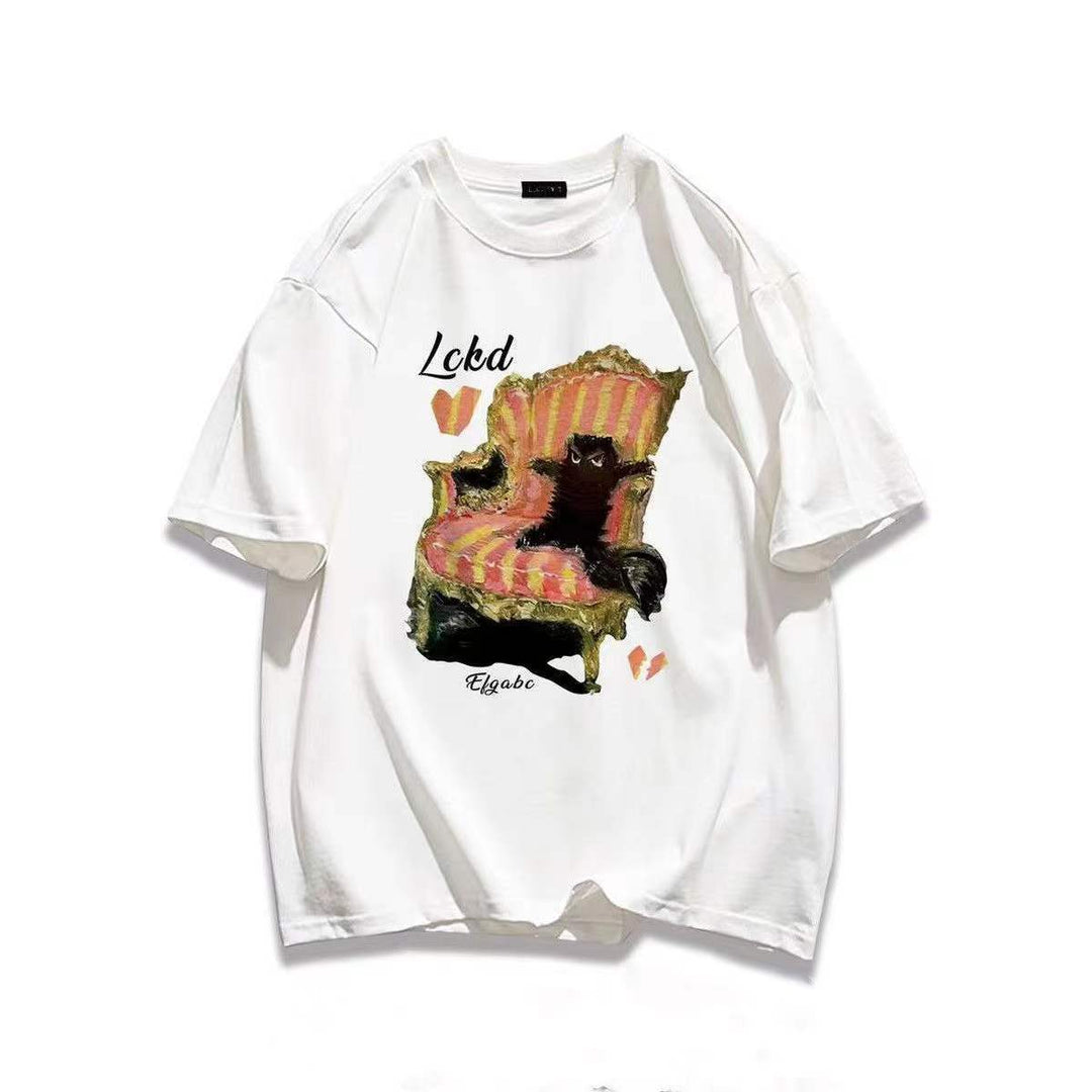 Kvinders sweatshirt med humoristisk katte design Stilla