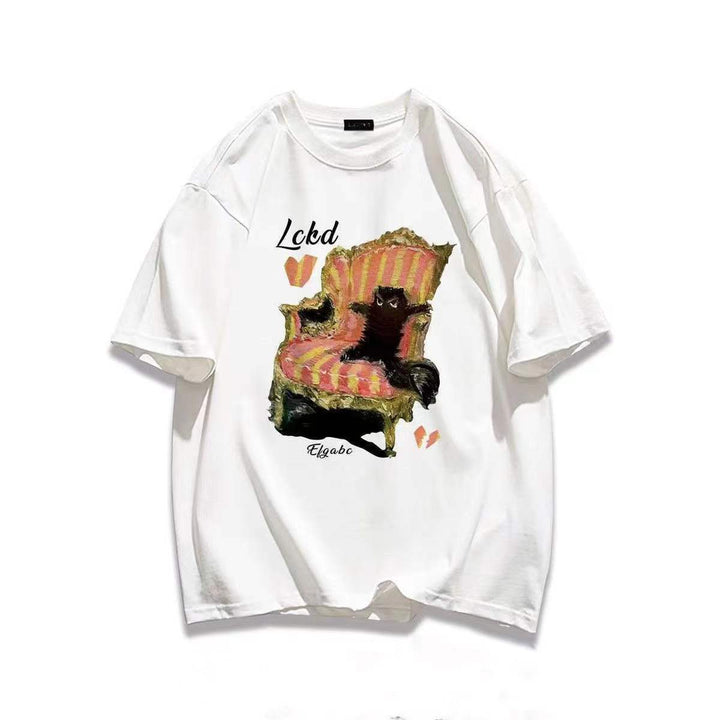 Kvinders sweatshirt med humoristisk katte design Stilla