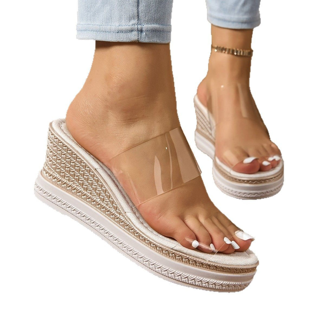 Dame wedge-sandaler med transparent overdel og behagelig sål Stilla